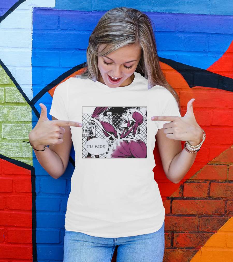 I'm Ribs Comic Panel Skeleton Pop Art Muscular Anatomy T-Shirt