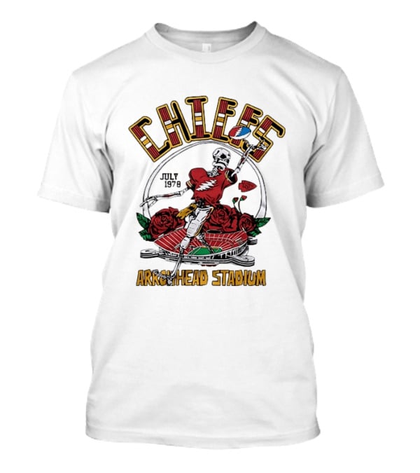 Kansas City Chiefs July 1 1978 Arrowhead Stadium Grateful Dead Skeleton Roses T-Shirt