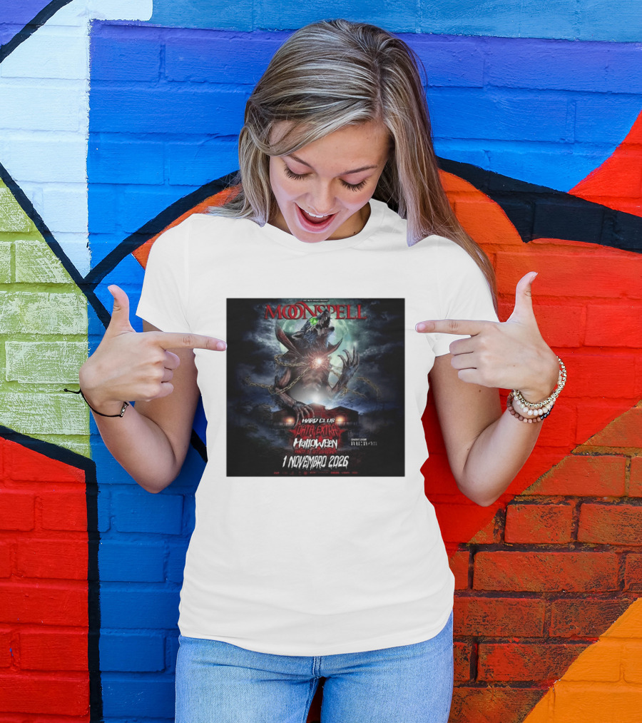Moonspell Hard Club Data Extra 1 Novembro 2026 Halloween Concerto Especial Porto T-Shirt