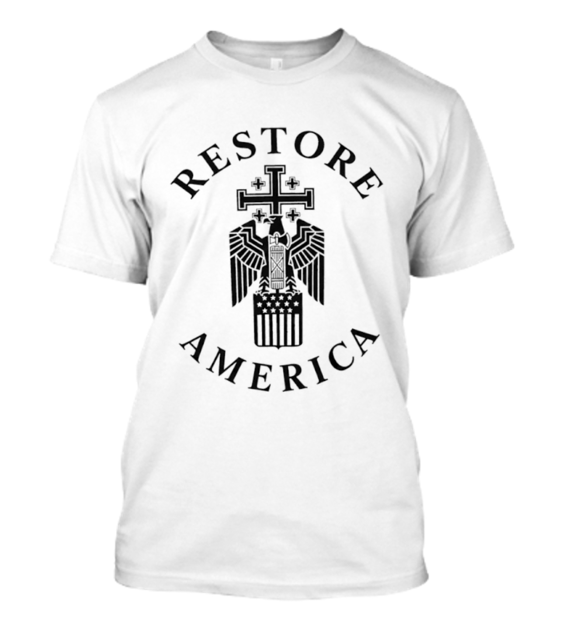 Restore America Eagle Cross Symbol Patriotic T-Shirt