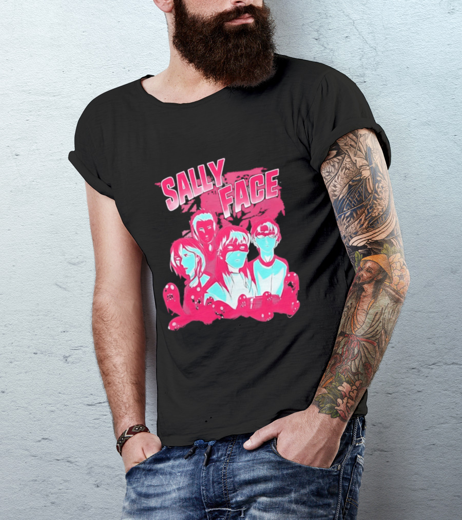 Sally Face Characters Group Indie Game Sal Fisher T-Shirt