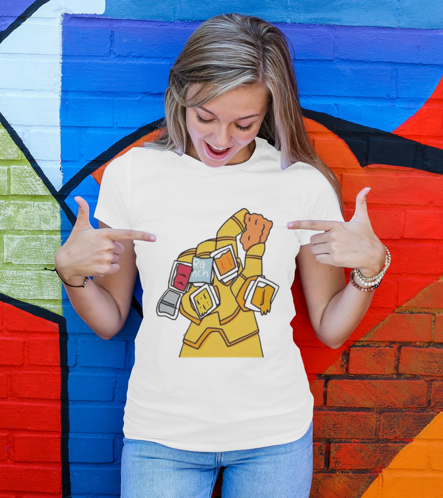 Infinity Gauntlet With Chicken Nugget And Sauce Containers Meme T-Shirt