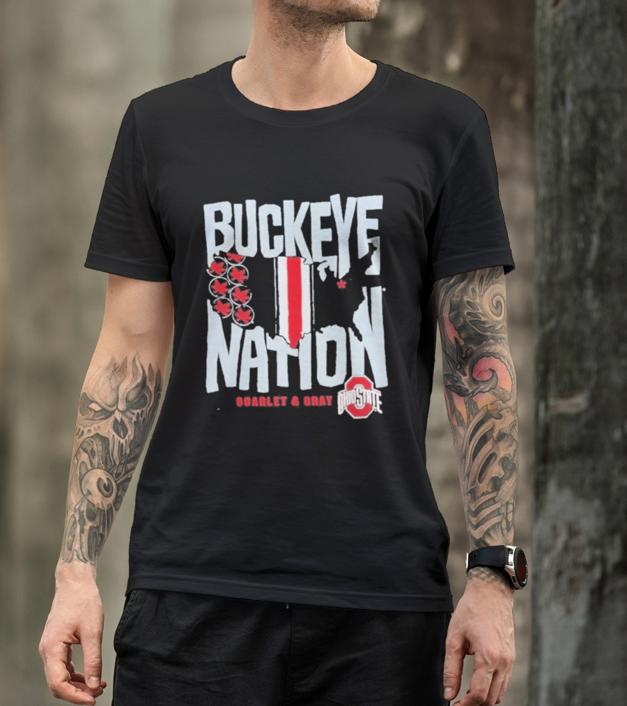 Buckeye Nation Scarlet & Gray Ohio State T-Shirt