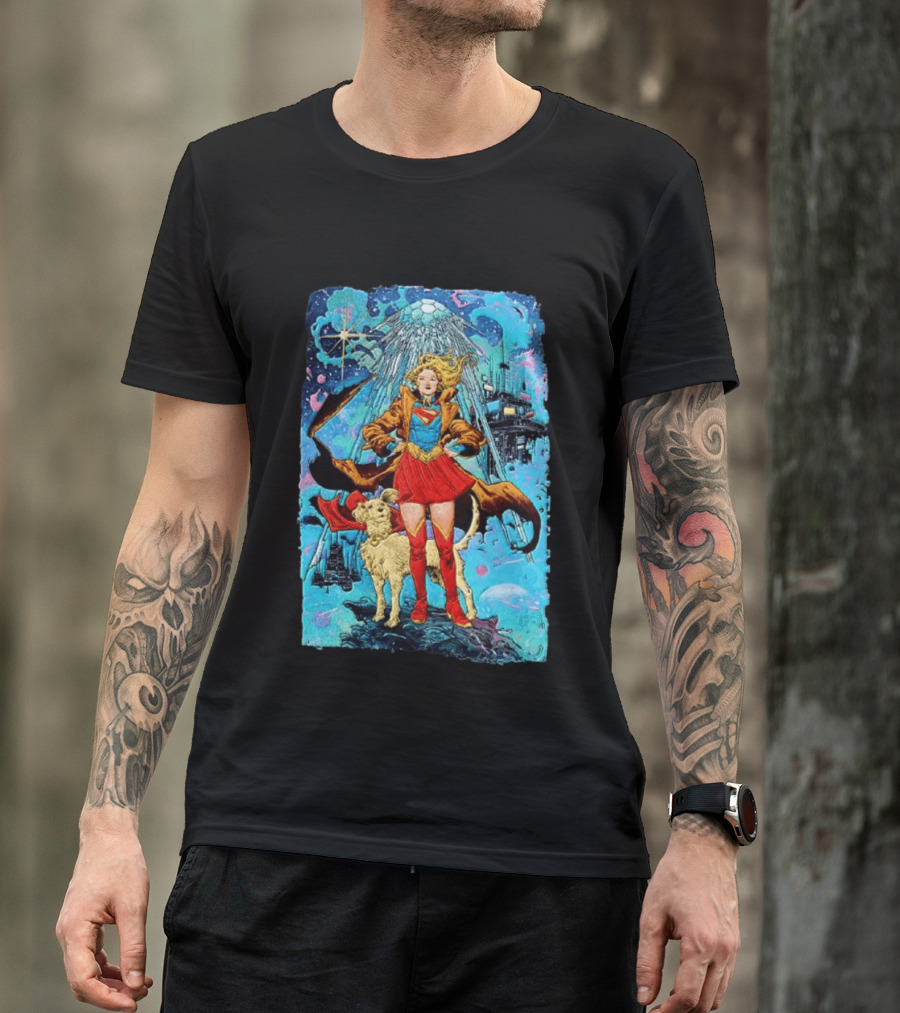 Supergirl And Krypto DC Comics Sci Fi City Adventure T-Shirt