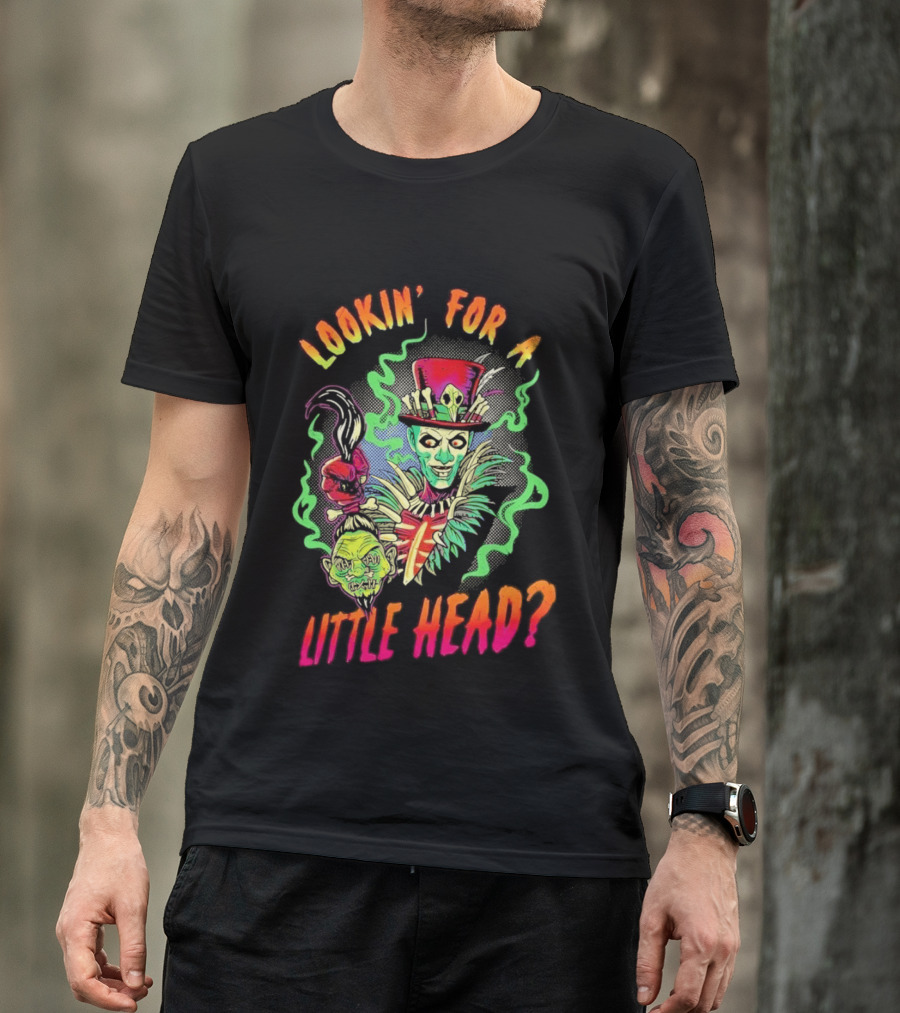 Lookin' For A Little Head Voodoo Witch With Top Hat And Skull Motif T-Shirt