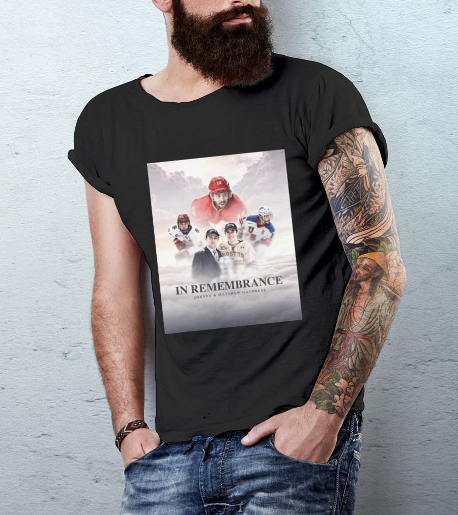 In Remembrance Johnny & Matthew Gaudreau Hockey Tribute With Boston And USA Jerseys T-Shirt
