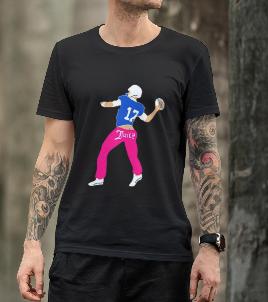 Josh Allen 17 Juicy Football Player Buffalo Bills Fans Retro Series T-Shirt