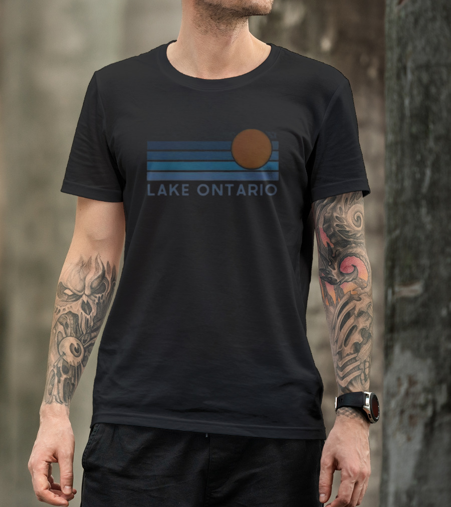 Lake Ontario Sunset Over Great Lakes Horizon T-Shirt