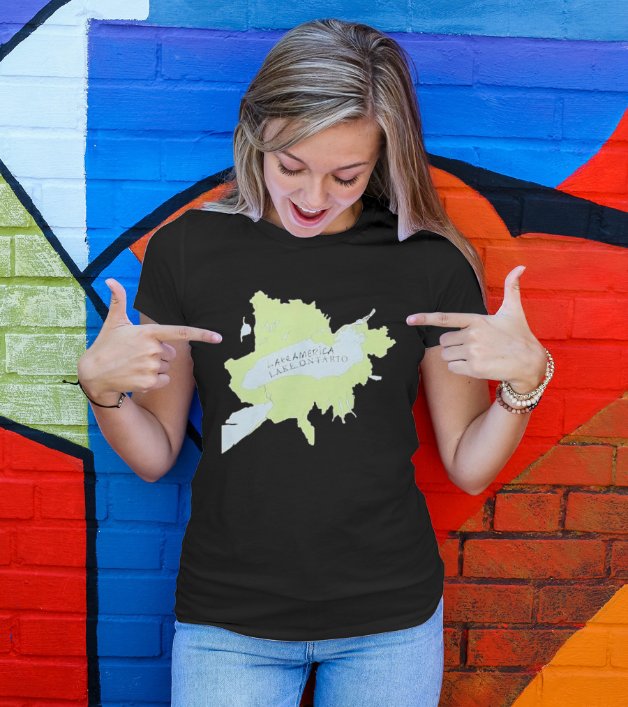 Lake America Lake Ontario Unique Map T-Shirt
