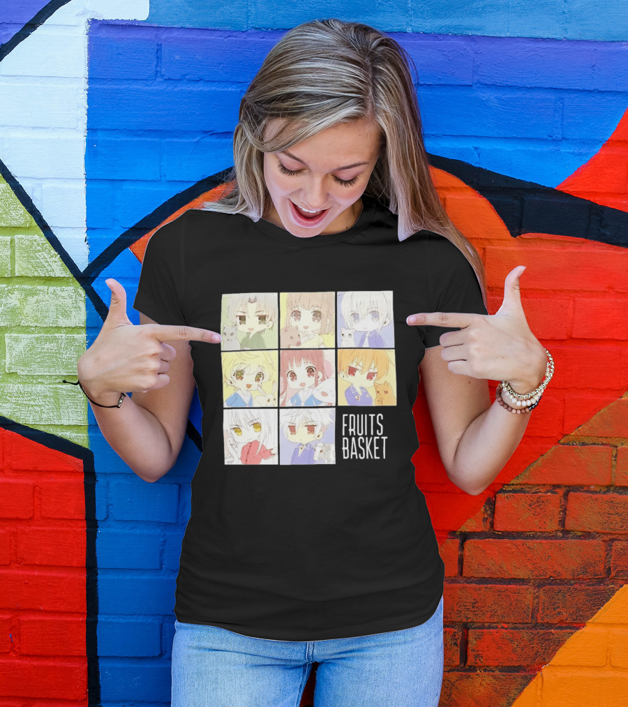 Fruits Basket Chibi Characters Grid With Cute Kawaii Anime T-Shirt