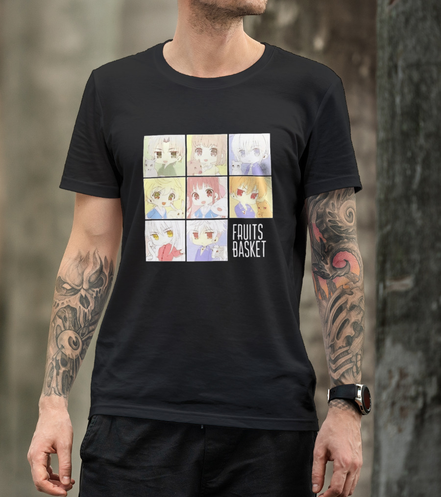 Fruits Basket Chibi Characters Grid With Cute Kawaii Anime T-Shirt