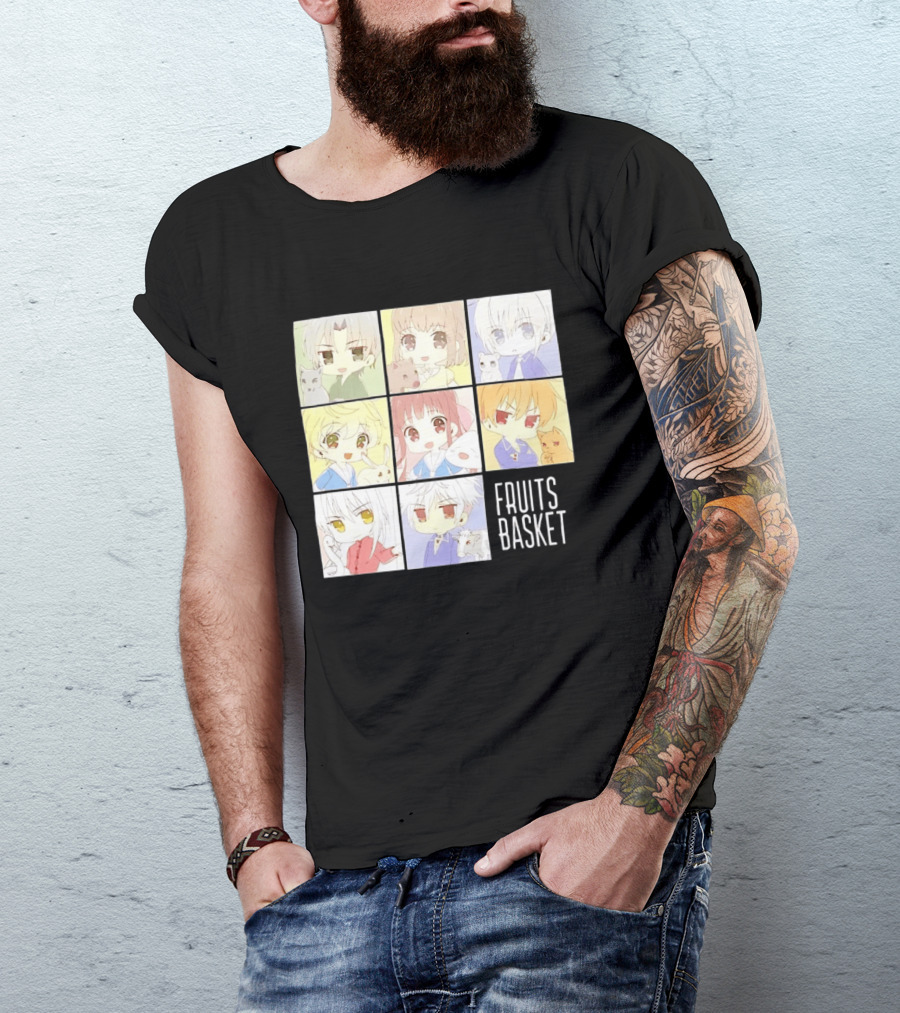 Fruits Basket Chibi Characters Grid With Cute Kawaii Anime T-Shirt