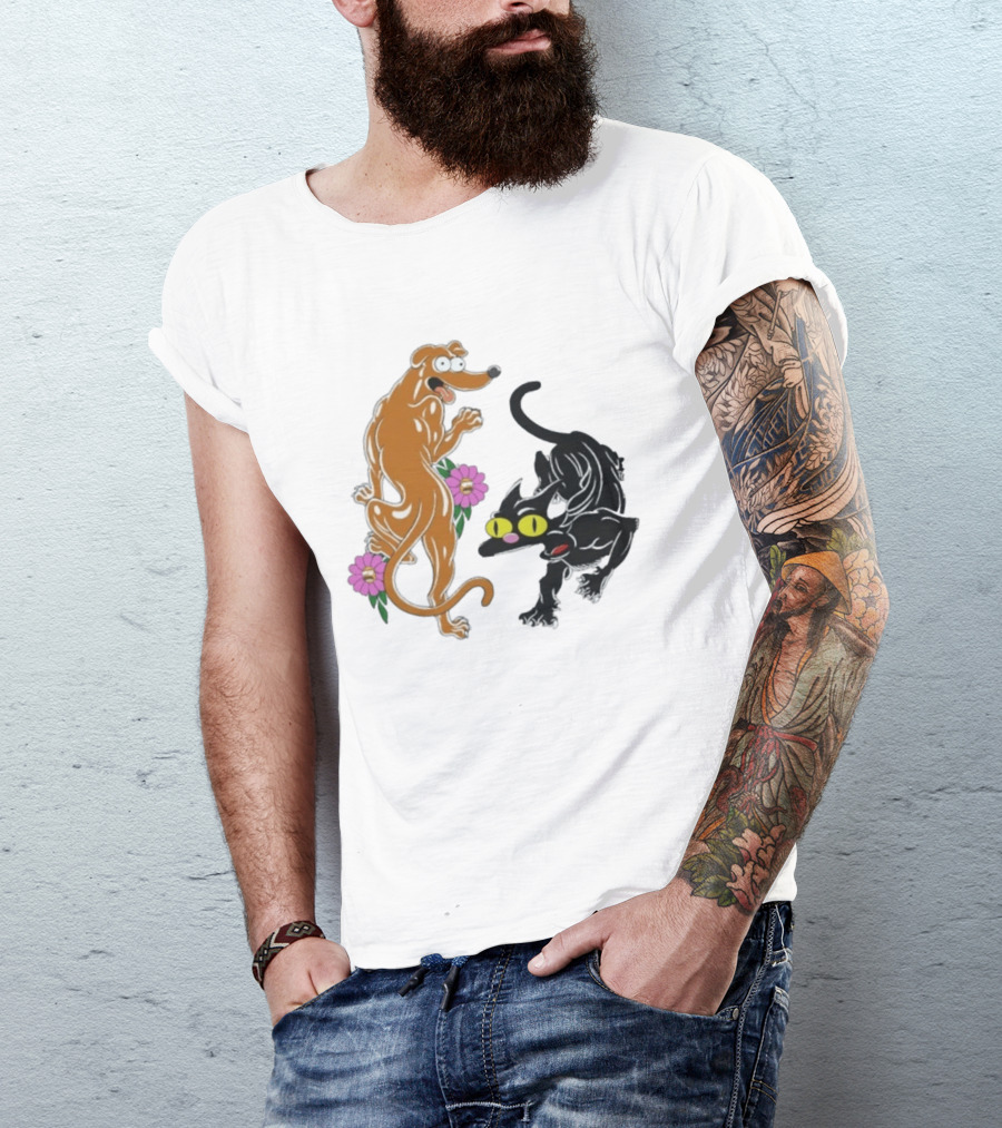 Buff Santa's Little Helper Snowball Ned Flanders Flowers T-Shirt