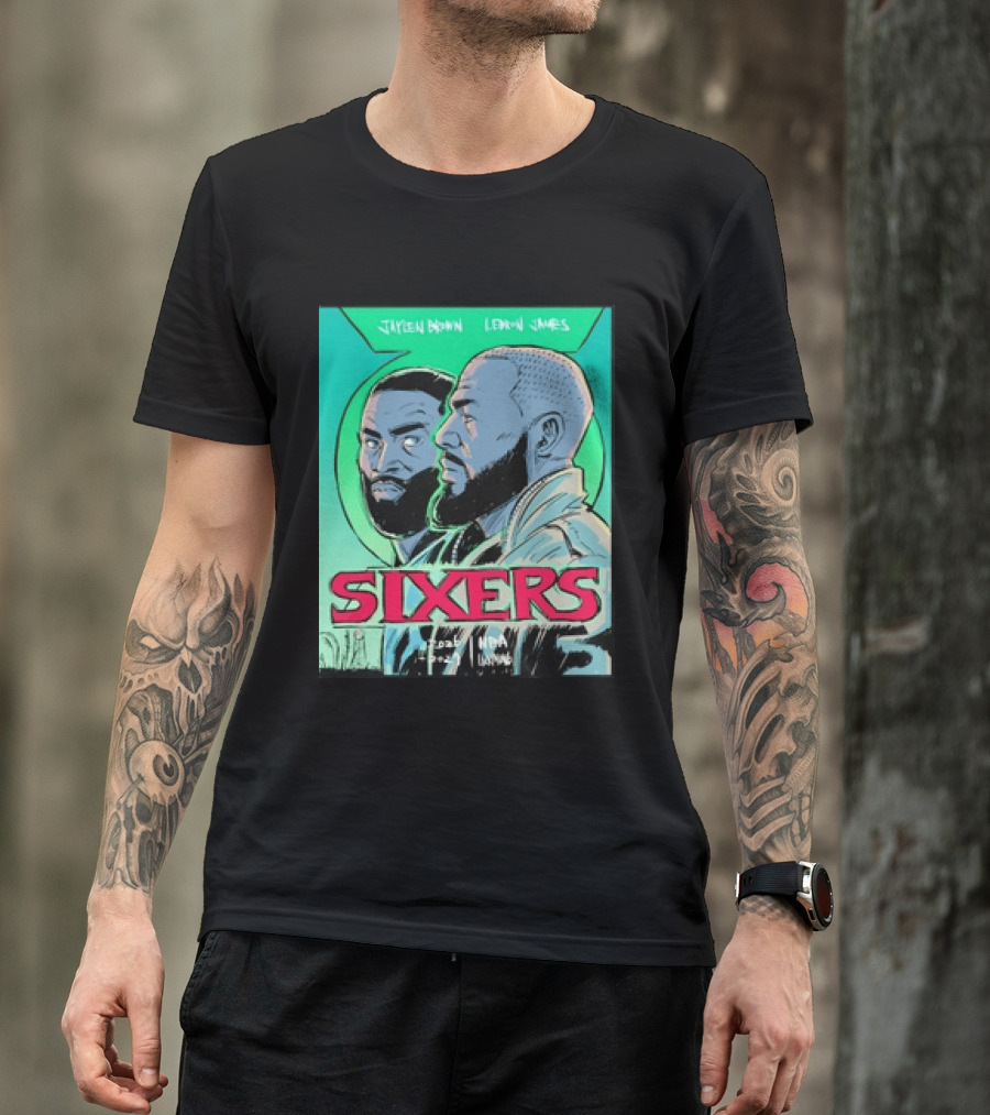 Jaylen Brown Lebron James Sixers NBA Lanterns T-Shirt