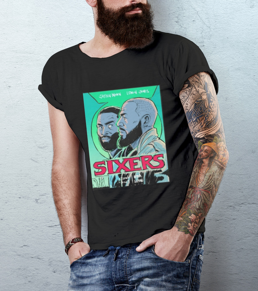 Jaylen Brown Lebron James Sixers NBA Lanterns T-Shirt