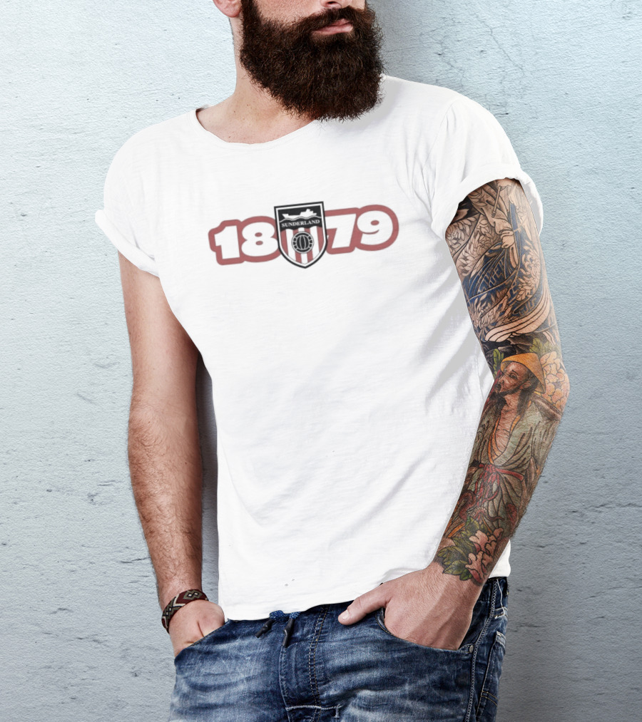 Sunderland AFC 1879 Badge Red Black Football Soccer T-Shirt