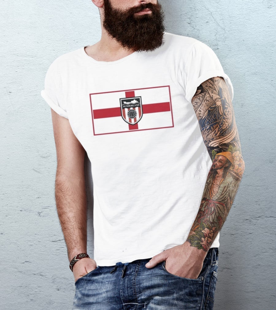 Sunderland AFC St George Cross Crest Flag Soccer Team T-Shirt