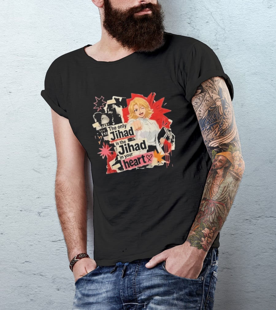 The Only Jihad Is The Jihad In Your Heart Anime Red Black Starburst Manga T-Shirt