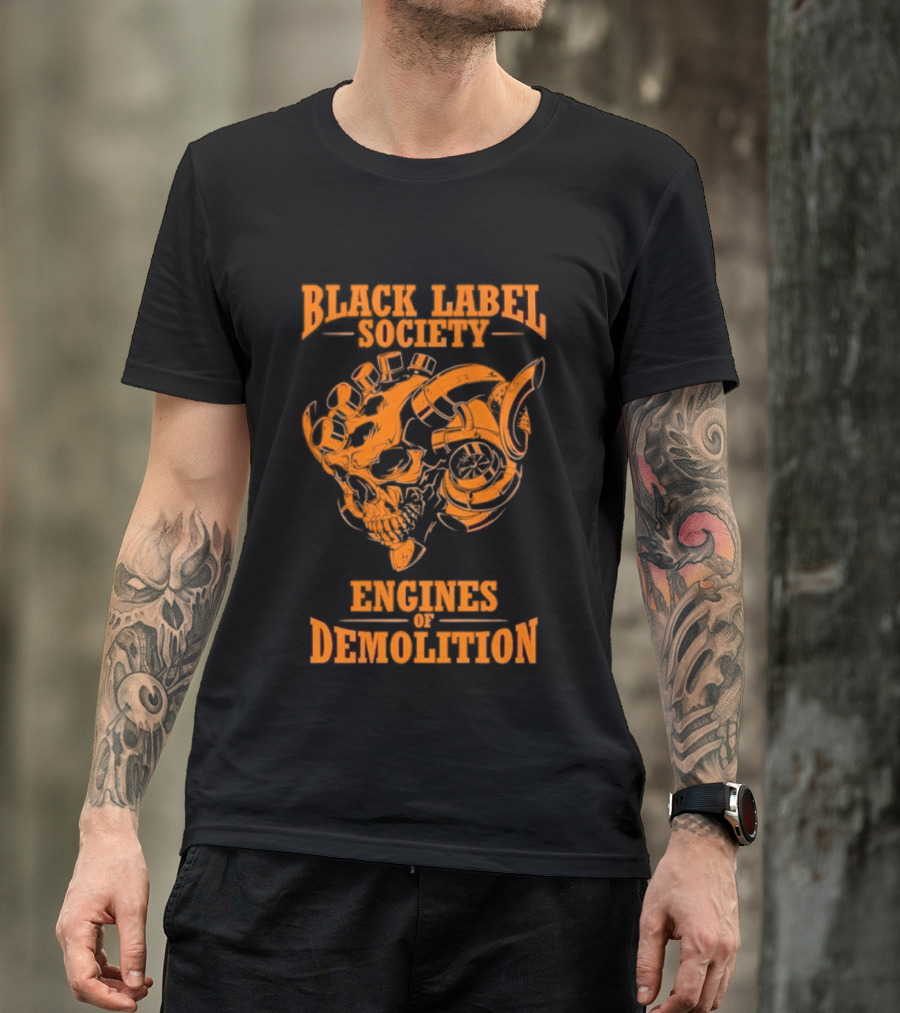 Black Label Society Engines Of Demolition Skull T-Shirt