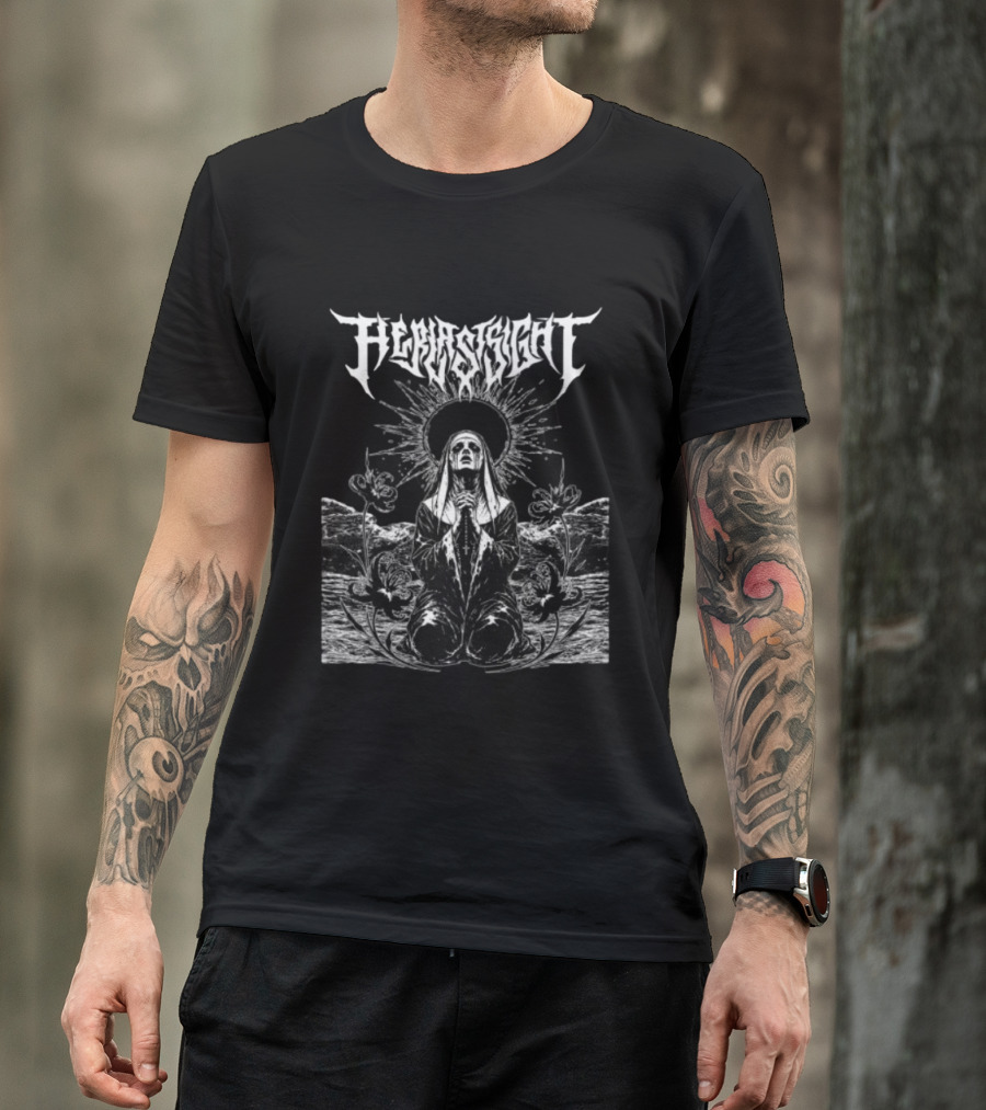 Her Last Sight Store Nun Black Gothic Art Tattoo T-Shirt