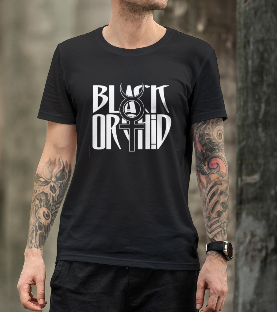 Black Orchid Occult Gothic Mystical T-Shirt