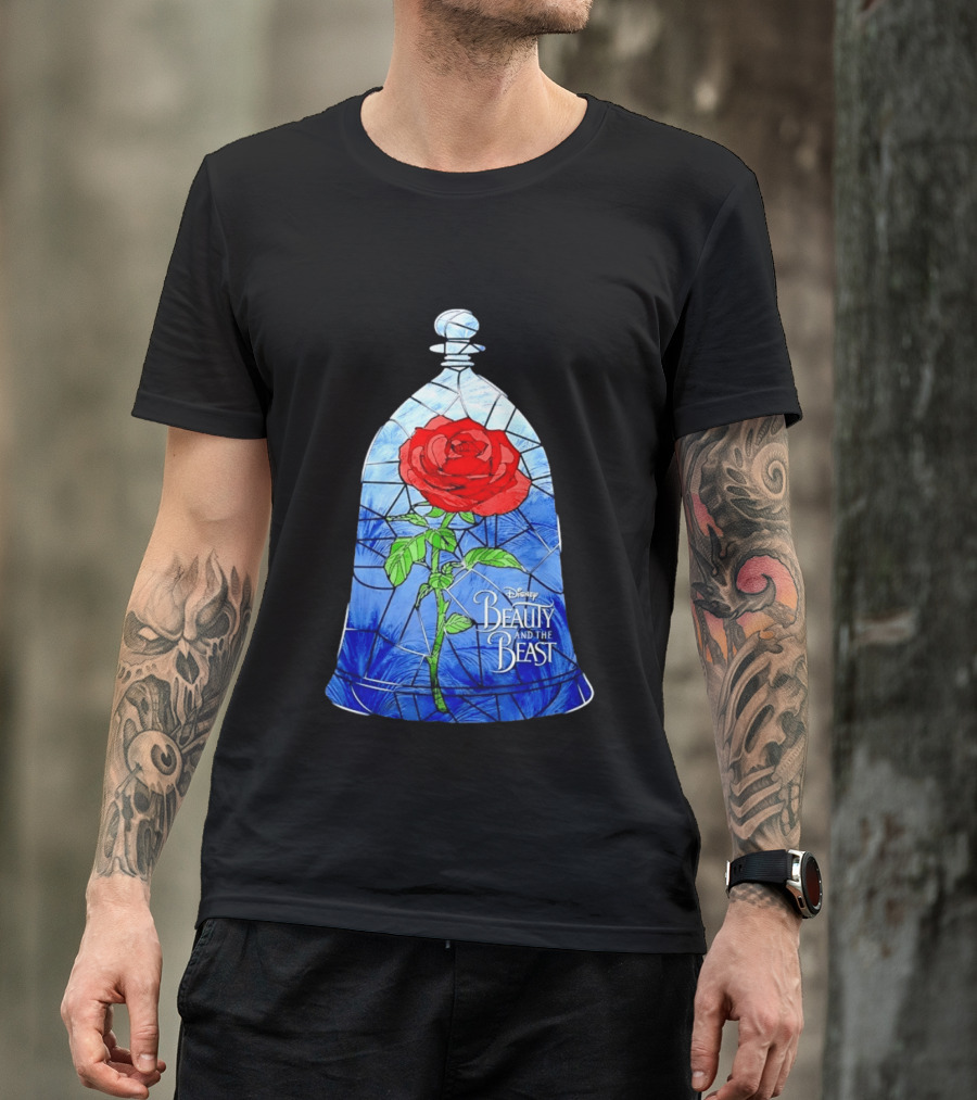 Disney Beauty And The Beast Stained Glass Rose Enchantment T-Shirt