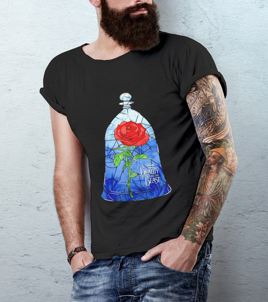 Disney Beauty And The Beast Stained Glass Rose Enchantment T-Shirt