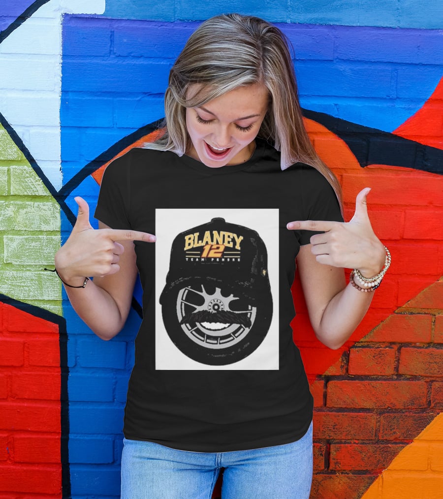 Blaney 12 Team Penske Mustache Racing Fan Gear T-Shirt