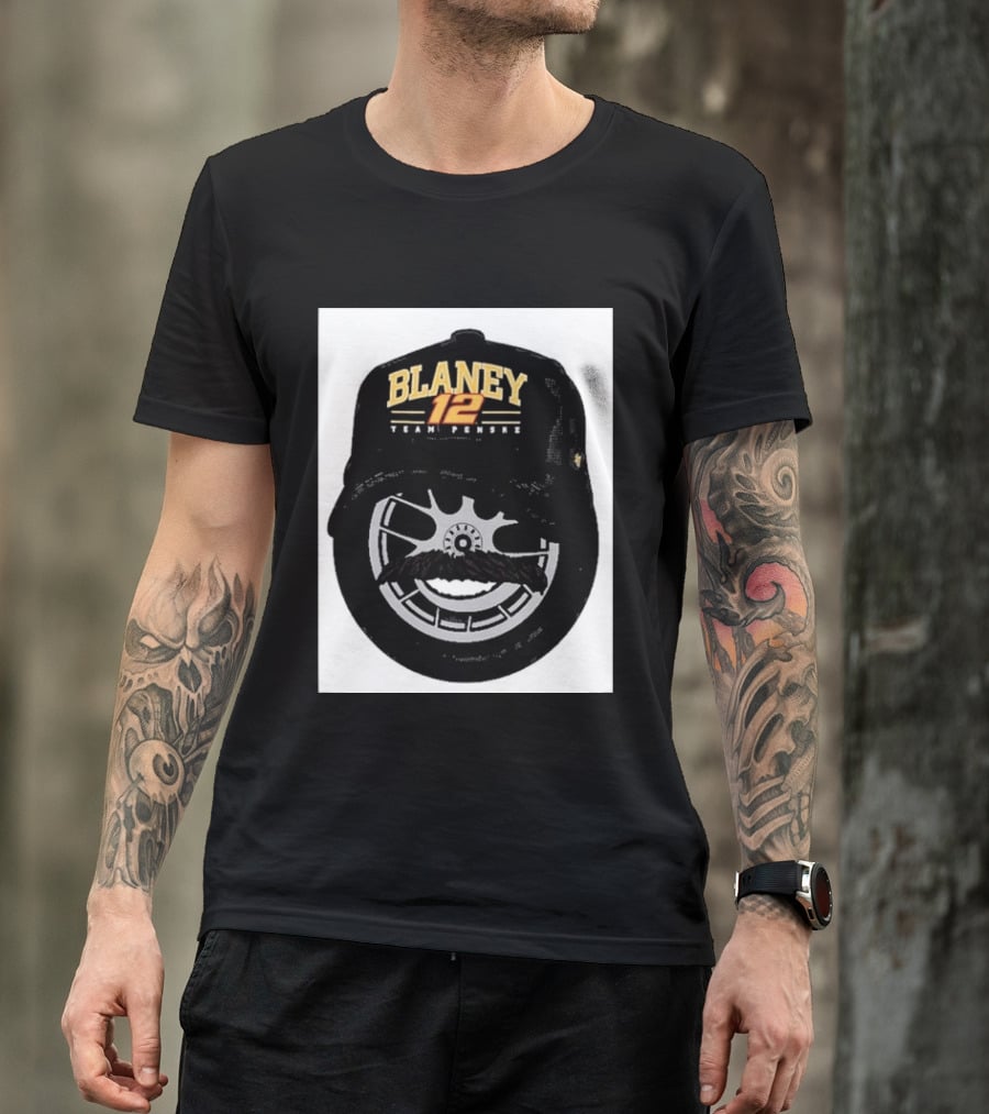 Blaney 12 Team Penske Mustache Racing Fan Gear T-Shirt