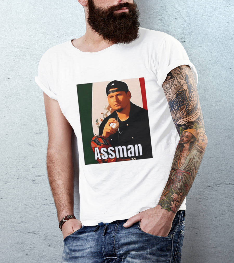 Assman Baseball Player Mexico Flag Baseball Glove Cap T-Shirt