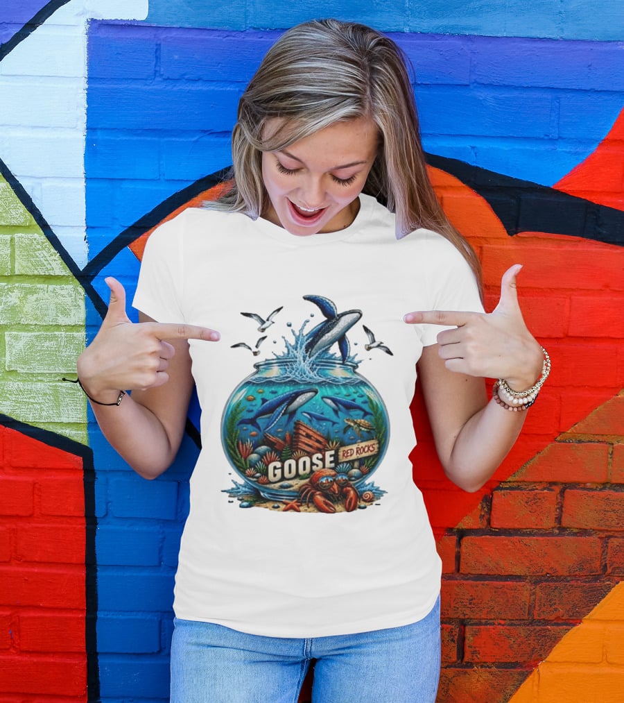 Goose Red Rocks Aquarium Whale Ocean Life Jam Band T-Shirt
