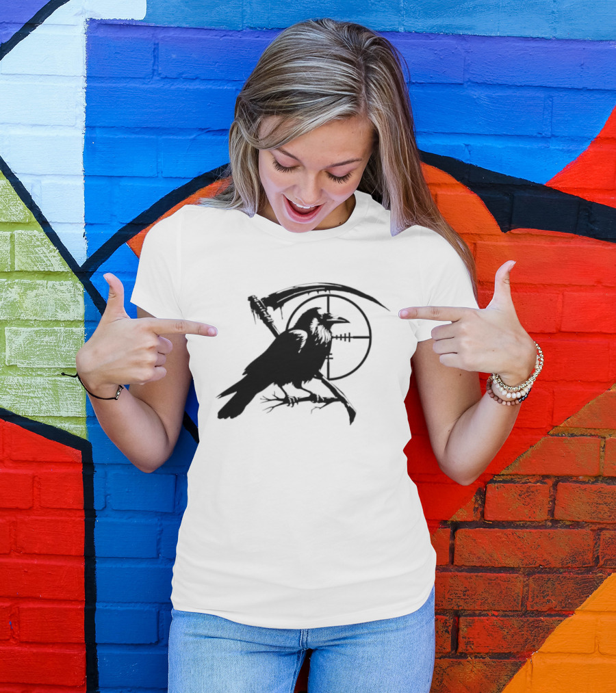 Grim Reaper Raven Sniper Scope Target T-Shirt