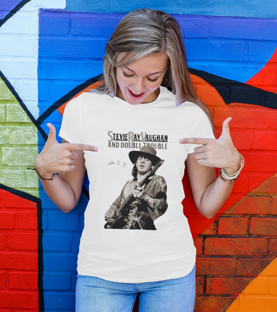 Stevie Ray Vaughan And Double Trouble Live Performance Image T-Shirt