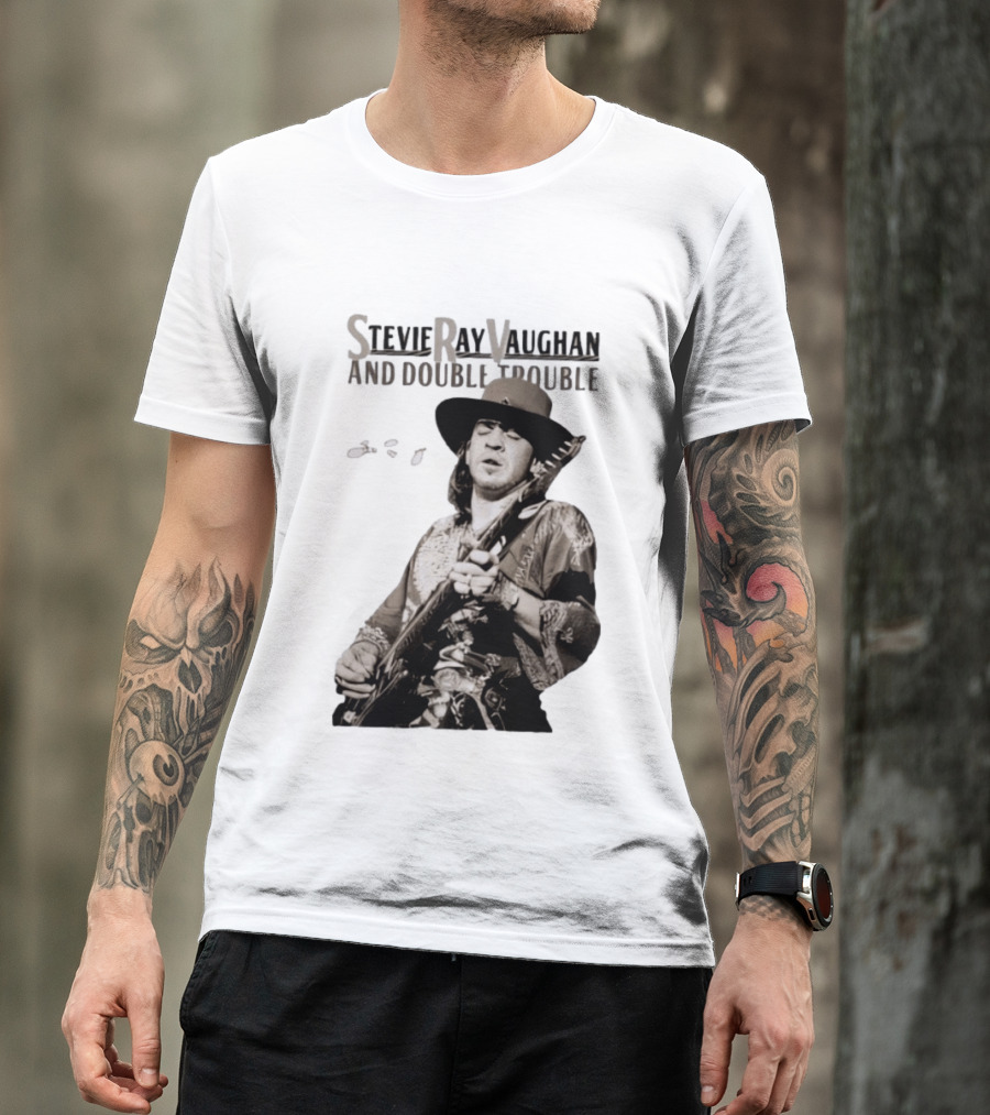 Stevie Ray Vaughan And Double Trouble Live Performance Image T-Shirt