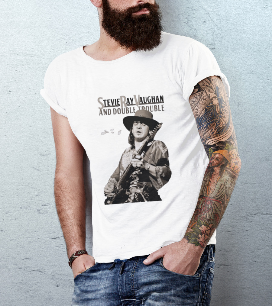 Stevie Ray Vaughan And Double Trouble Live Performance Image T-Shirt