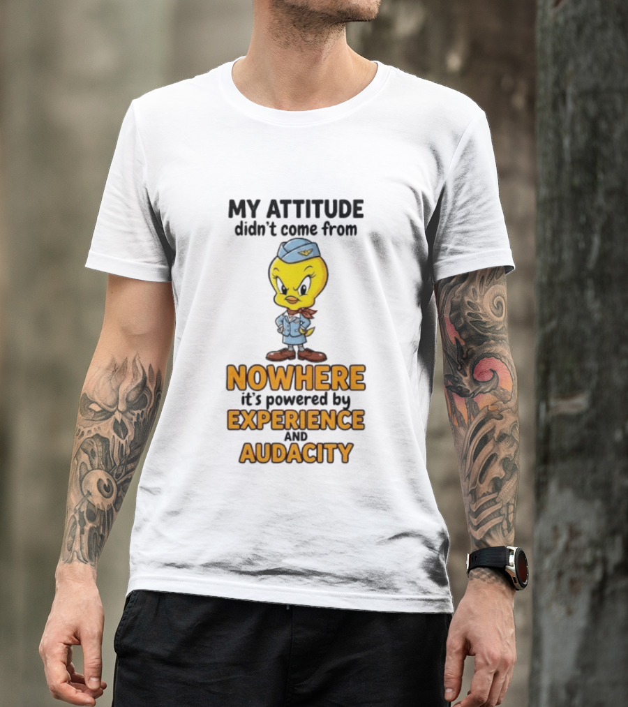 Tweety Bird My Attitude Didn't Come From Nowhere Powered By Experience And Audacity T-Shirt