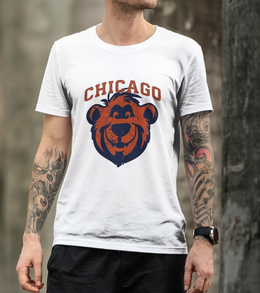 Chicago Bears Distressed Bear Face T-Shirt