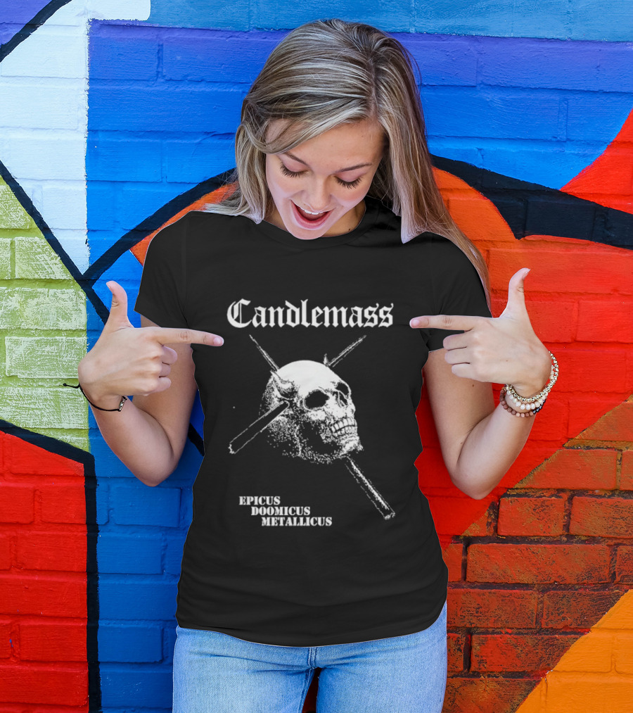 Candlemass Epicus Doomicus Metallicus Skull T-Shirt