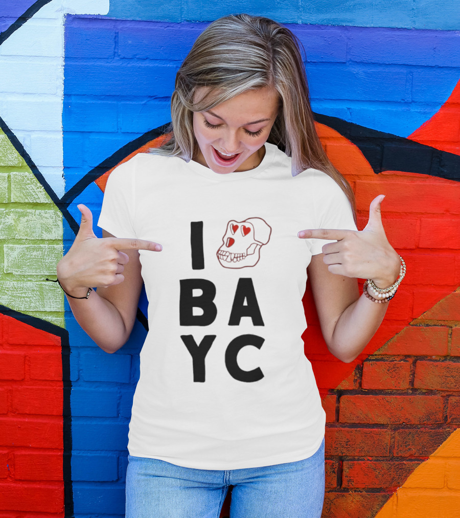 I Love BAYC I Heart Bored Ape Yacht Club NFT Crypto T-Shirt