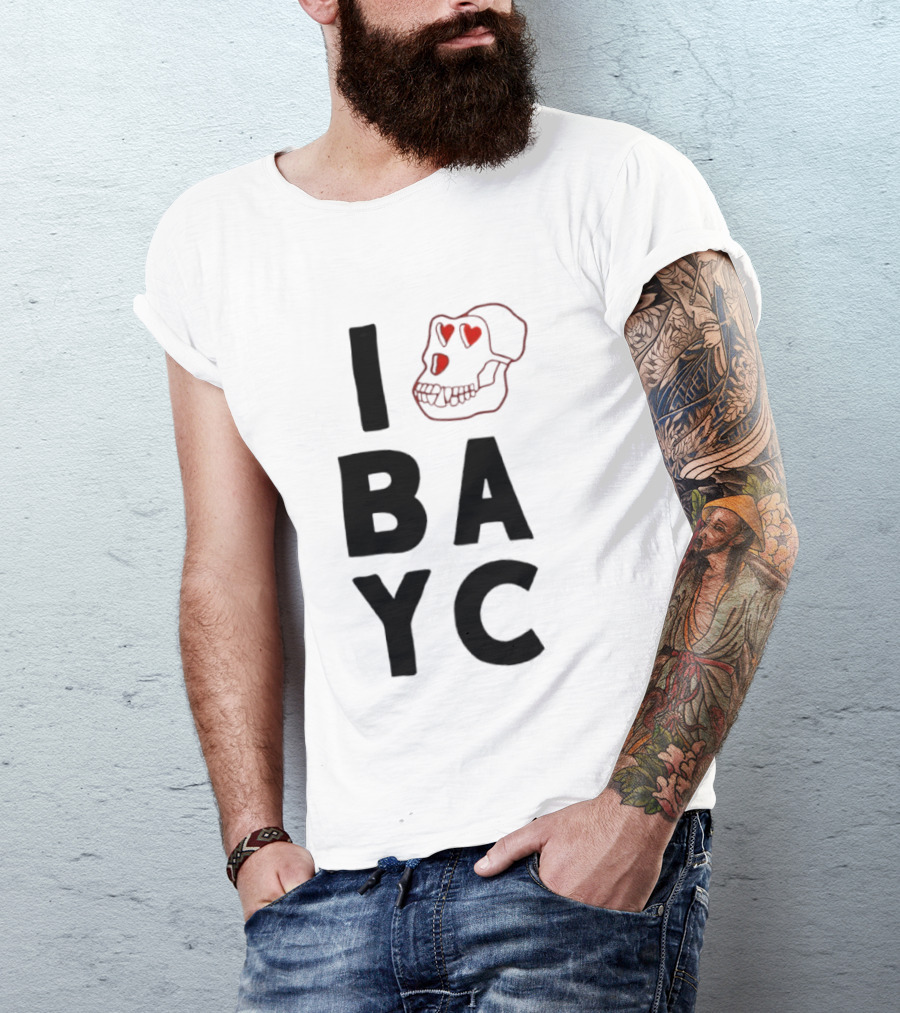 I Love BAYC I Heart Bored Ape Yacht Club NFT Crypto T-Shirt