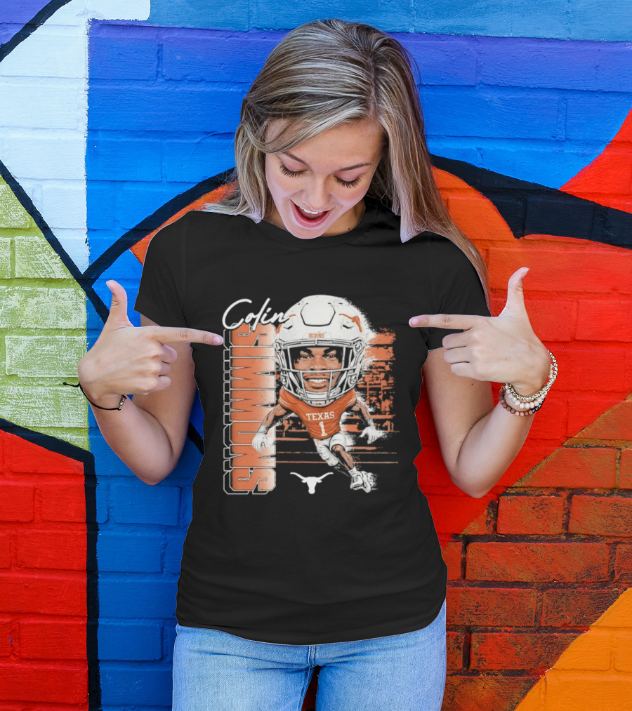 Colin Simmons Texas Longhorns Football Player Number 1 Distressed T-Shirt