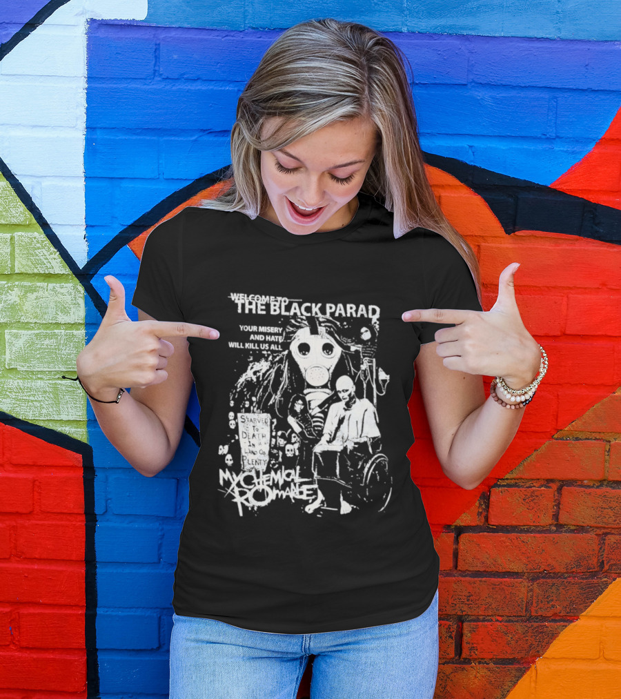 My Chemical Romance The Black Parade Tour Souvenir Mask Skeleton T-Shirt
