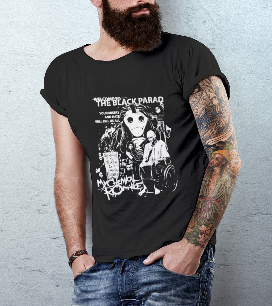 My Chemical Romance The Black Parade Tour Souvenir Mask Skeleton T-Shirt
