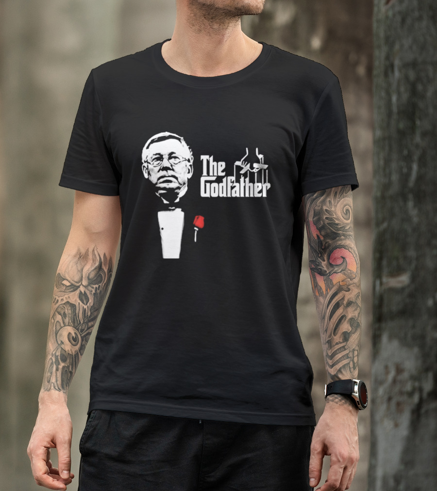 Sir Alex Ferguson The Godfather Tribute With Red Rose T-Shirt