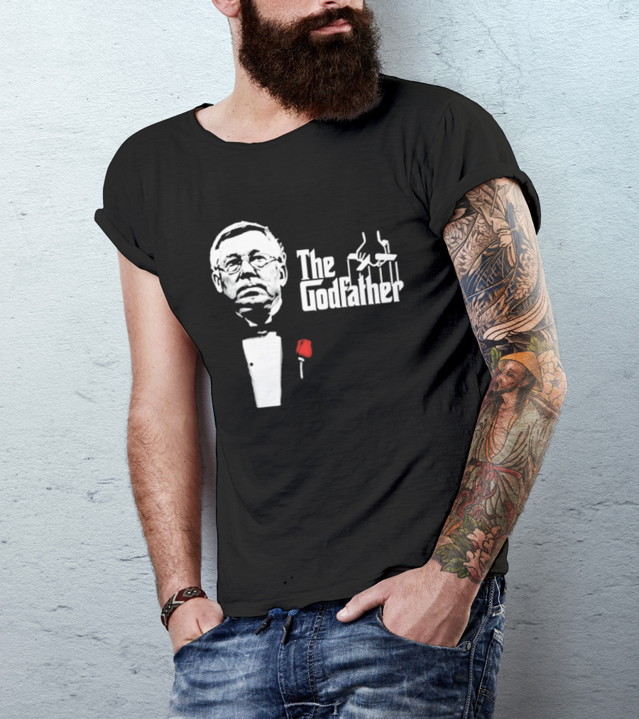 Sir Alex Ferguson The Godfather Tribute With Red Rose T-Shirt