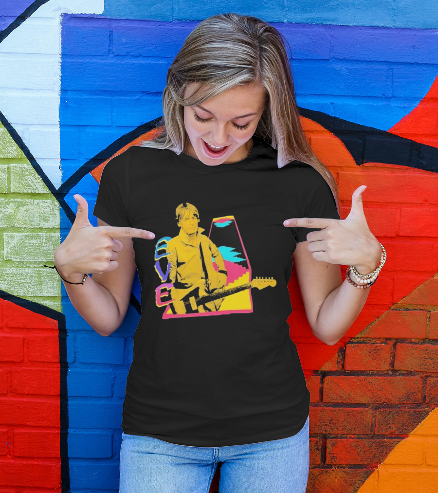 Steve Perry 80s Rock Vibes Retro Guitar T-Shirt