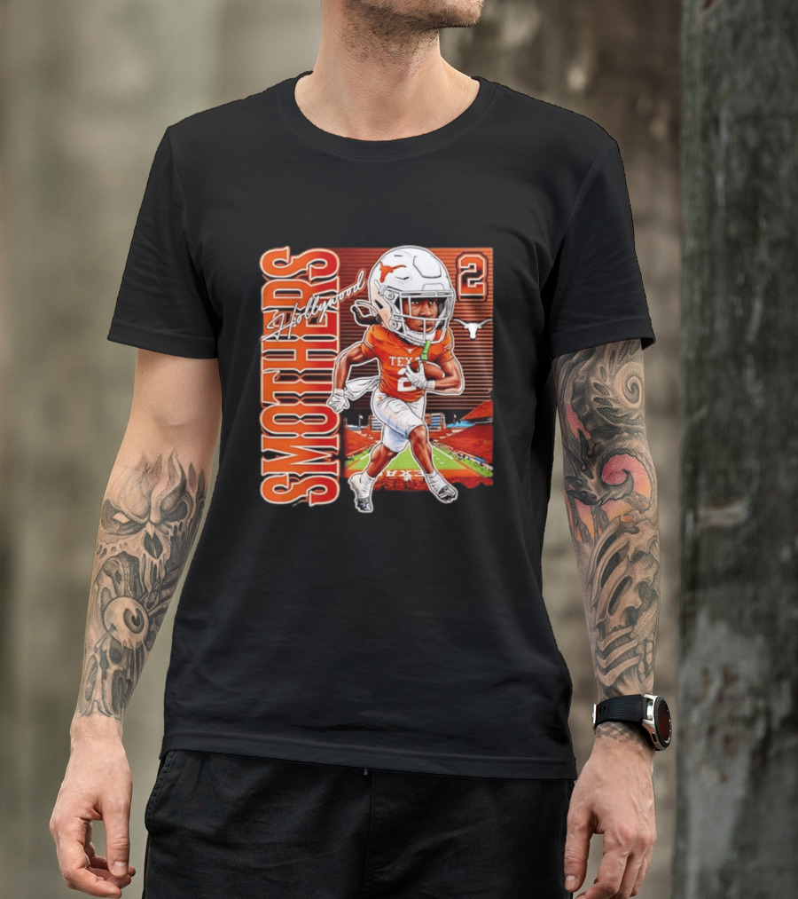 Hollywood Smothers Texas Longhorns Number 2 Football Player Action T-Shirt
