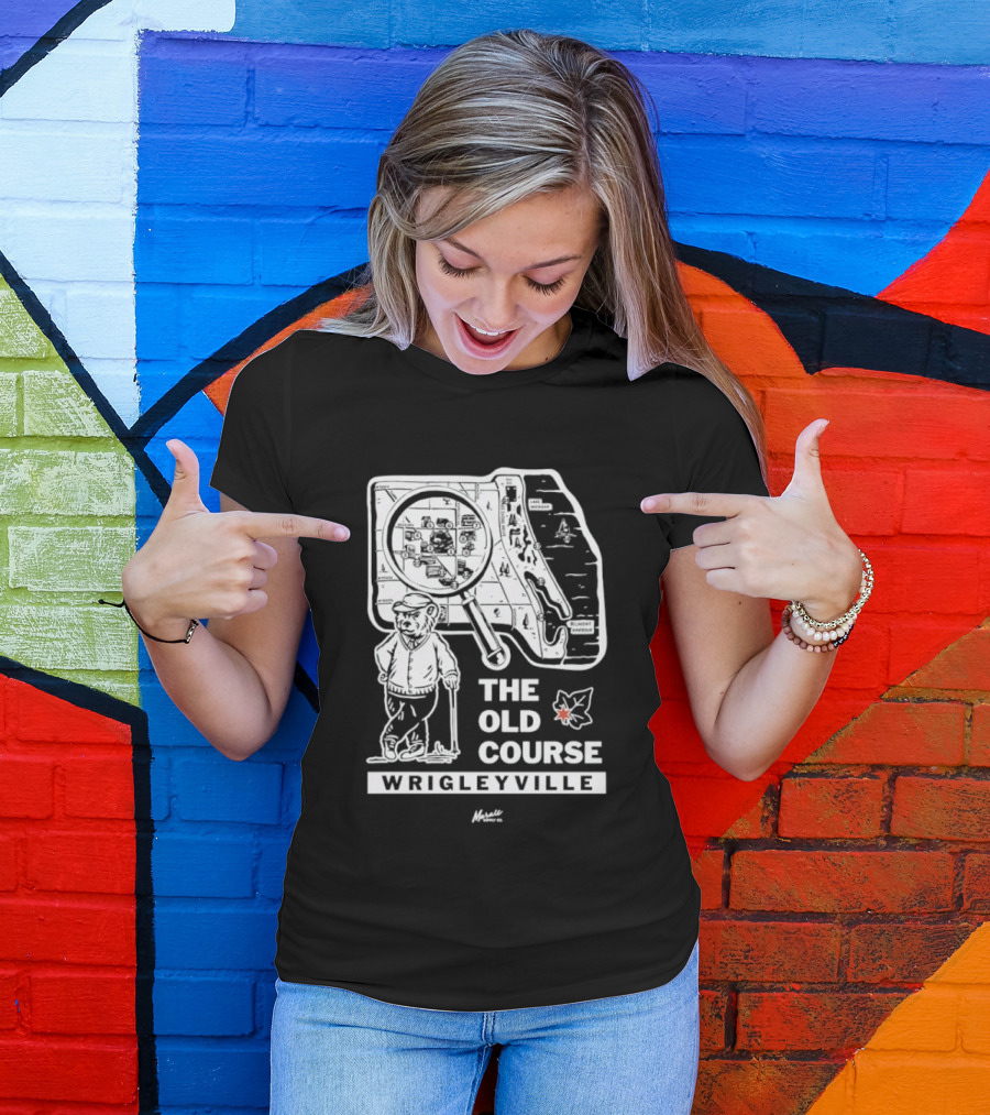 The Old Course Chicago Map Wrigleyville Baseball Landmark T-Shirt