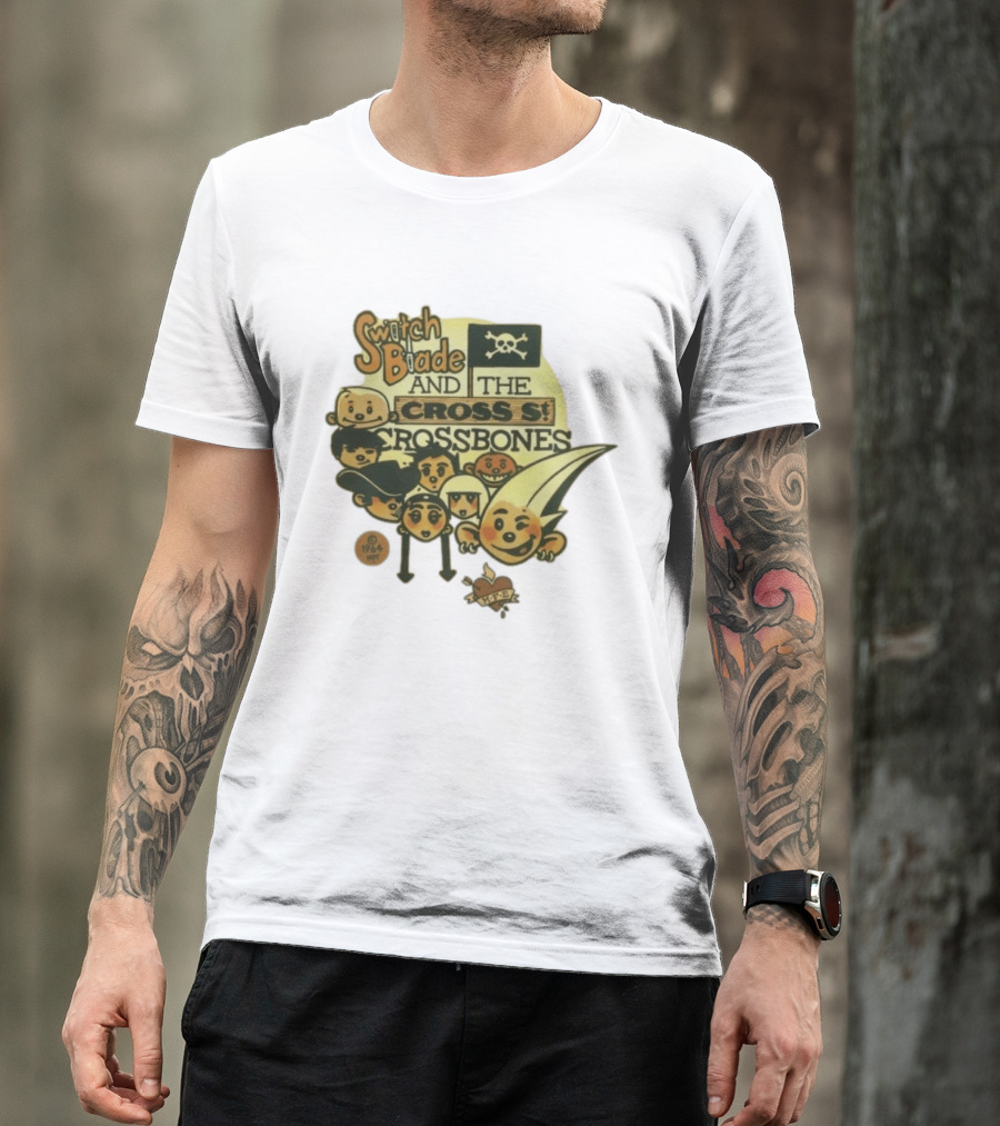 Switchblade And The Crossbones 1964 MFE Cartoon Characters With Skull Flag T-Shirt