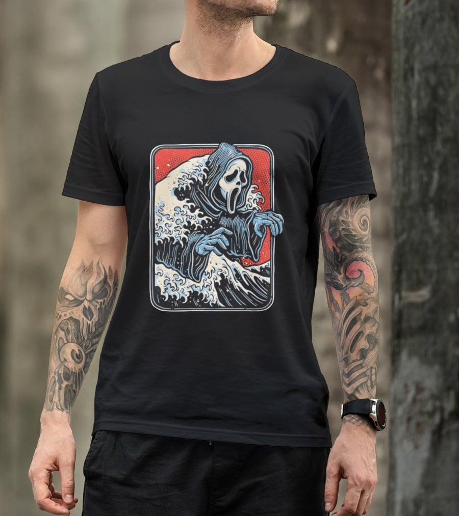 Ghostface The Great Wave Halftone Scream T-Shirt